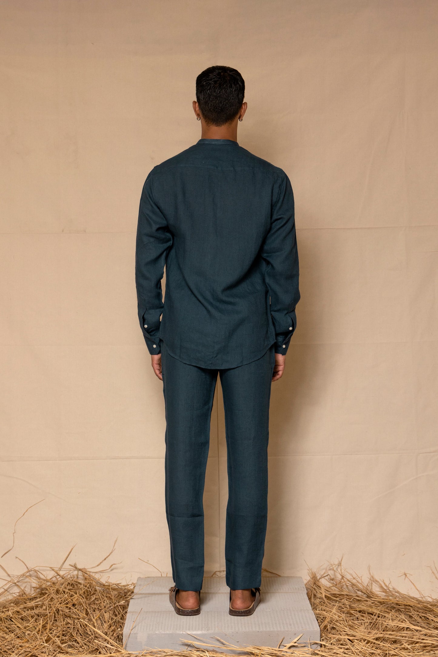 Indigo Linen Pants for Men