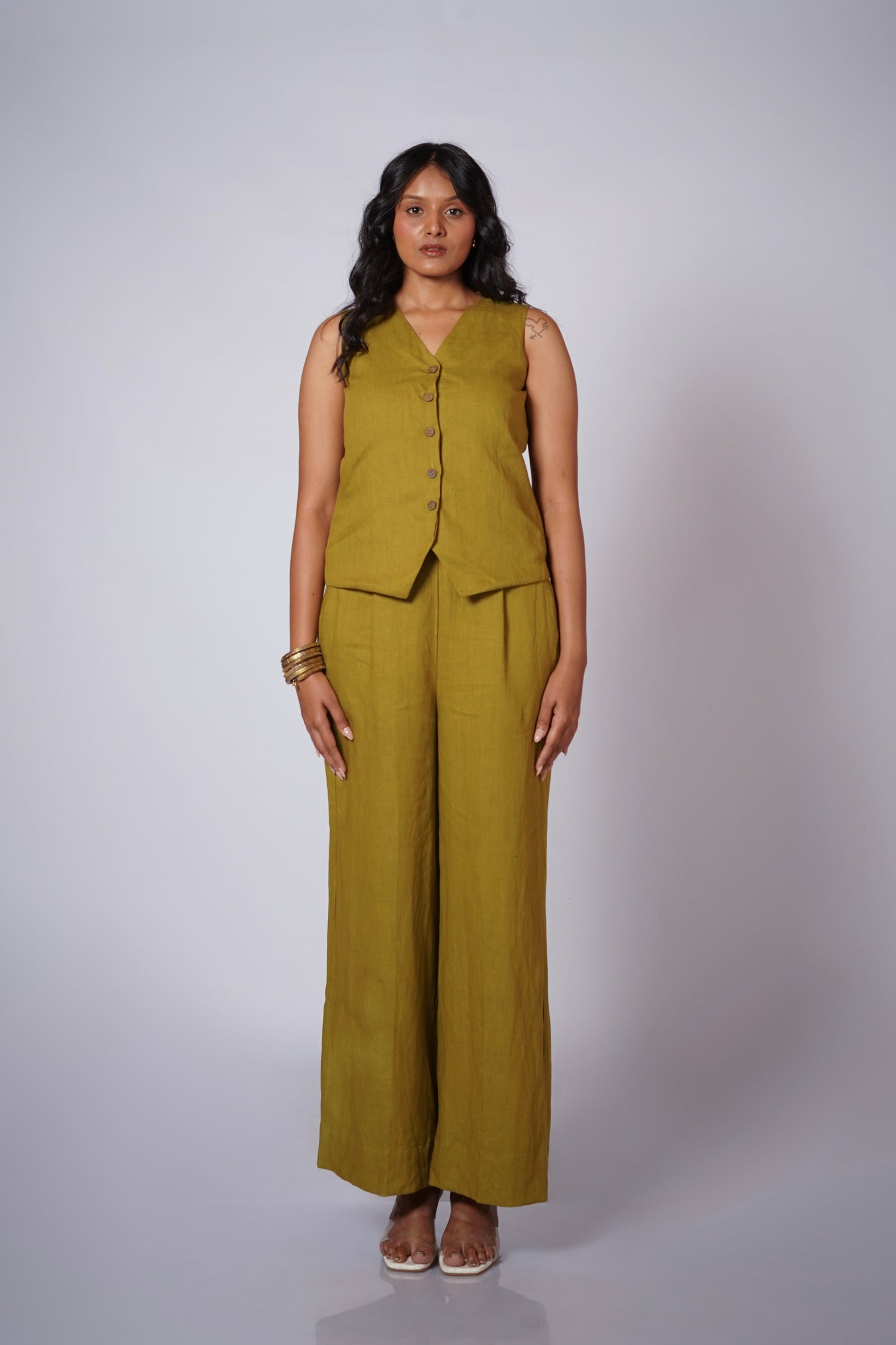 PIYARI LINEN VEST SET