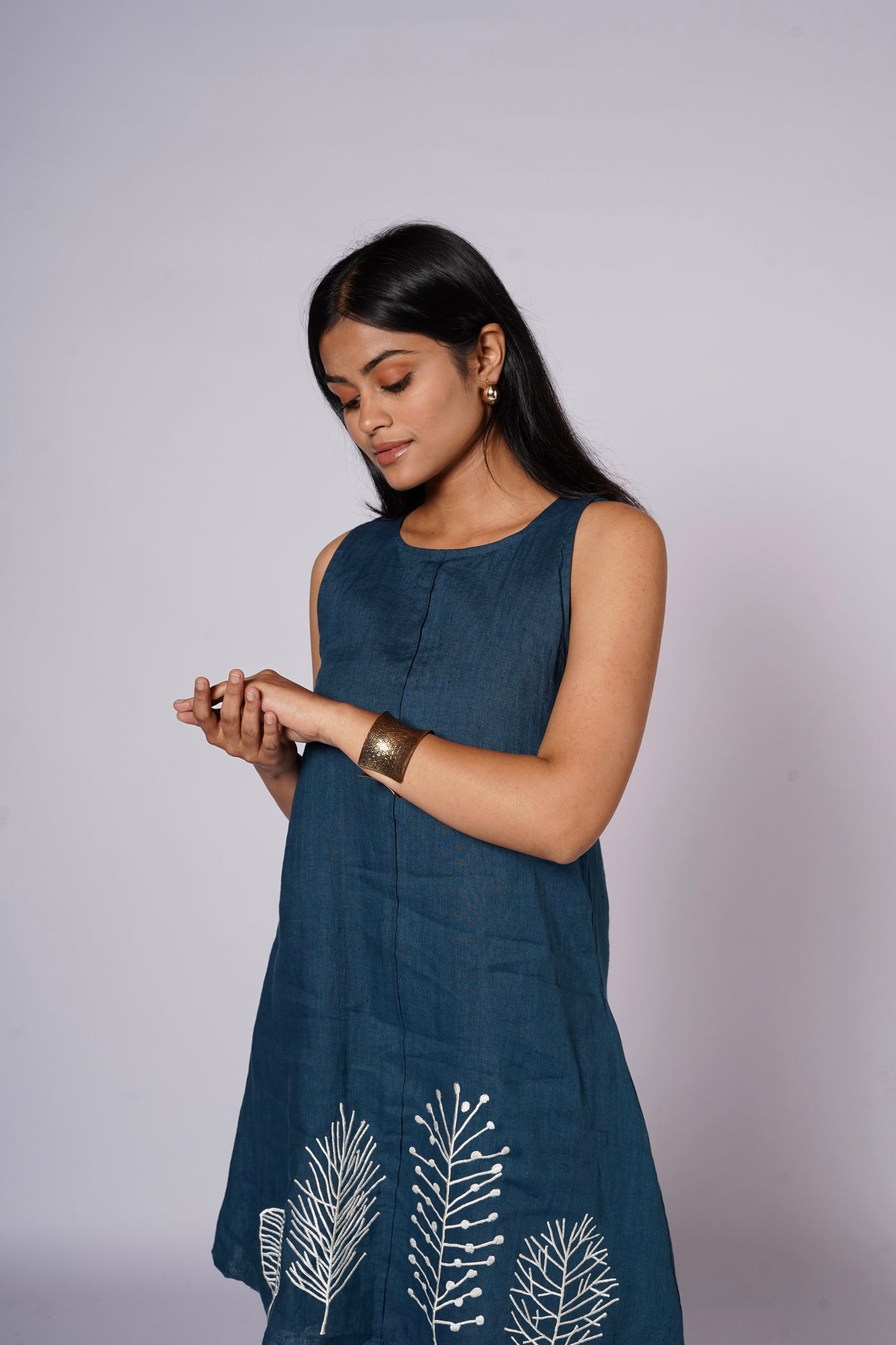 NEELHAR A-LINE LINEN DRESS