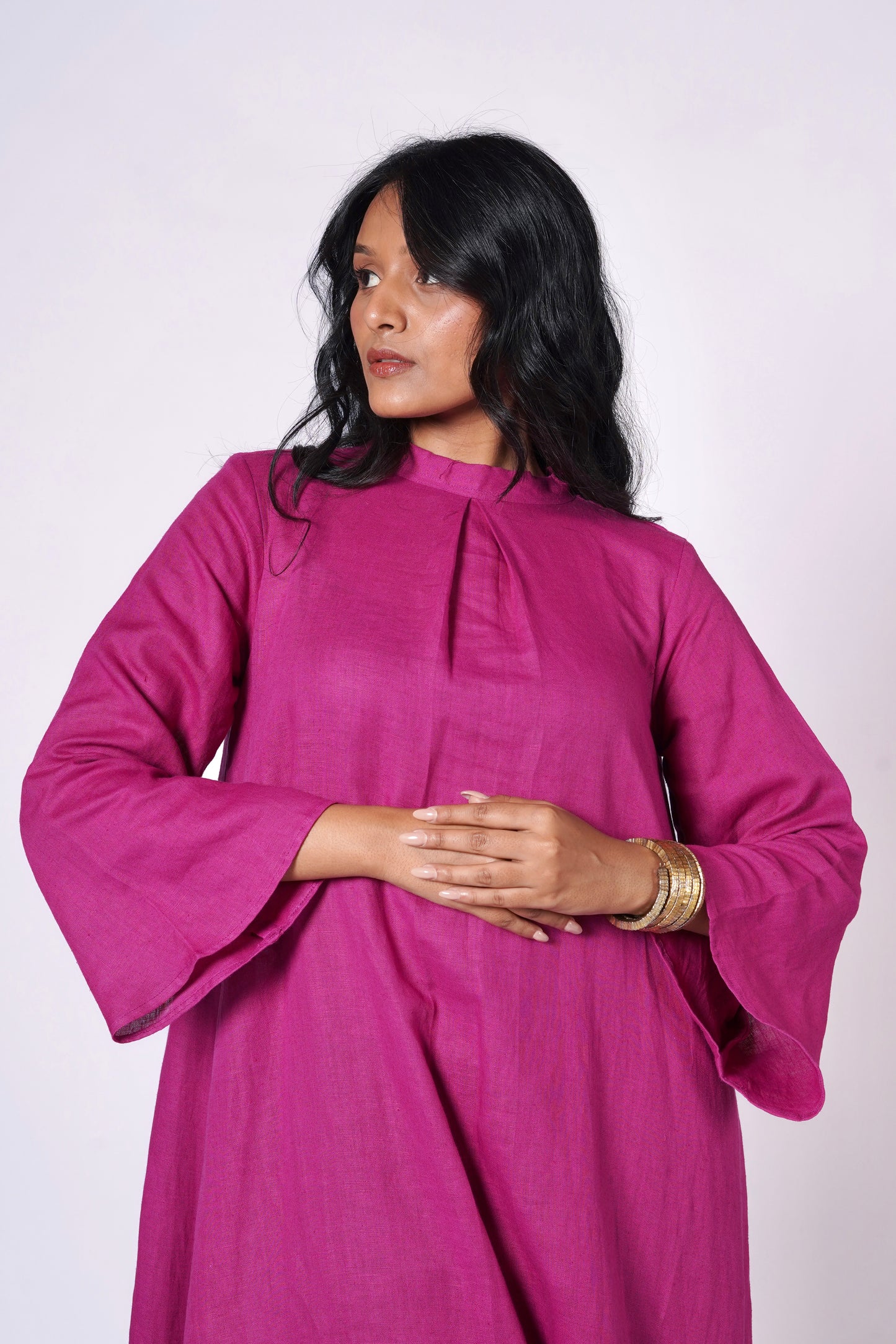 GULBAHAR FLARED LINEN TUNIC SET