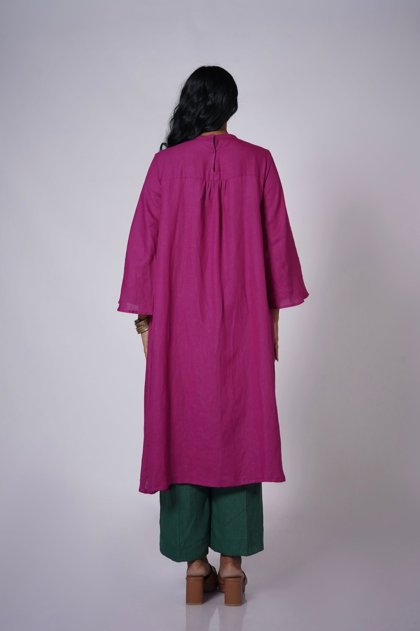 GULBAHAR FLARED LINEN TUNIC SET