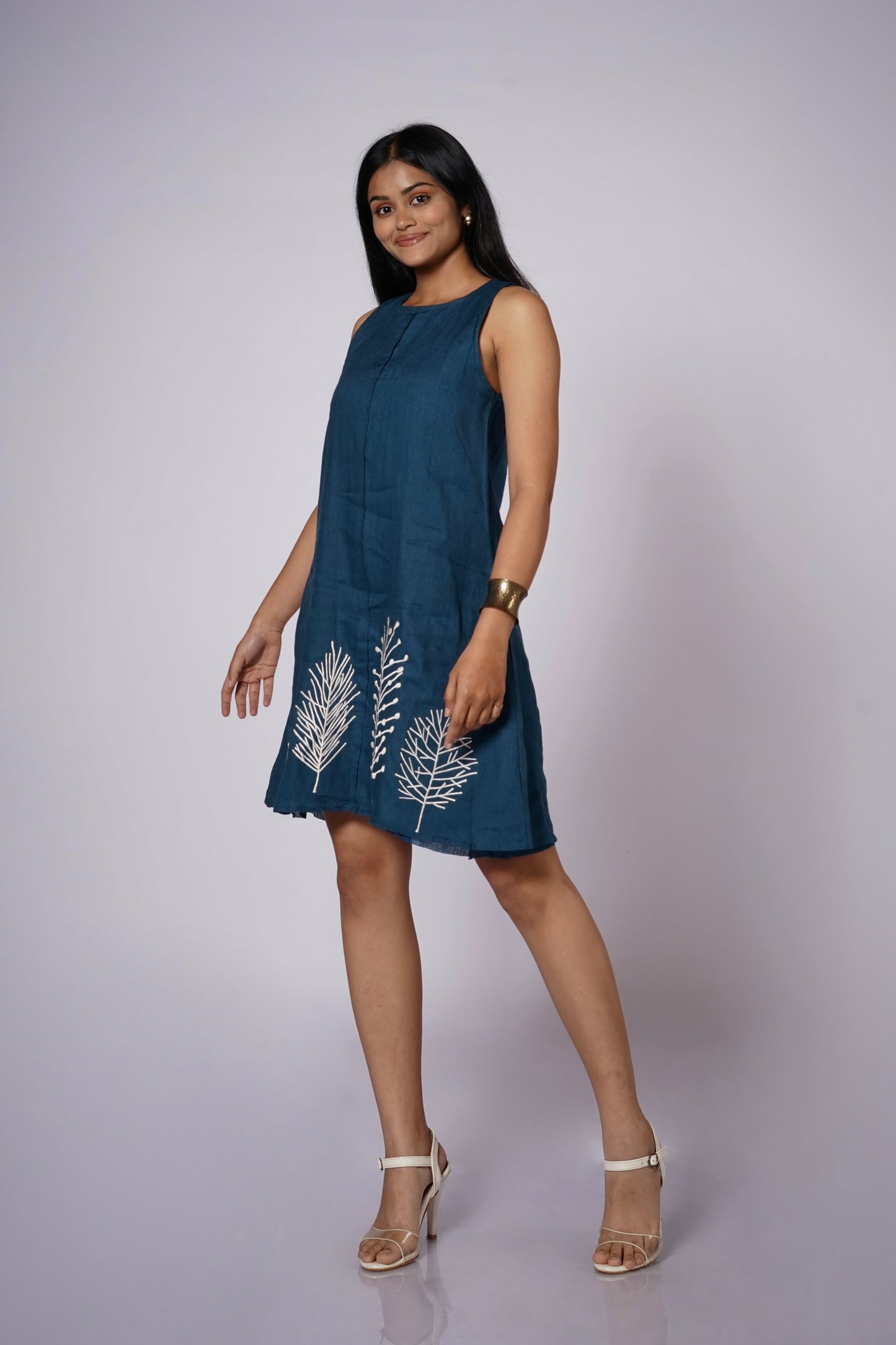 NEELHAR A-LINE LINEN DRESS