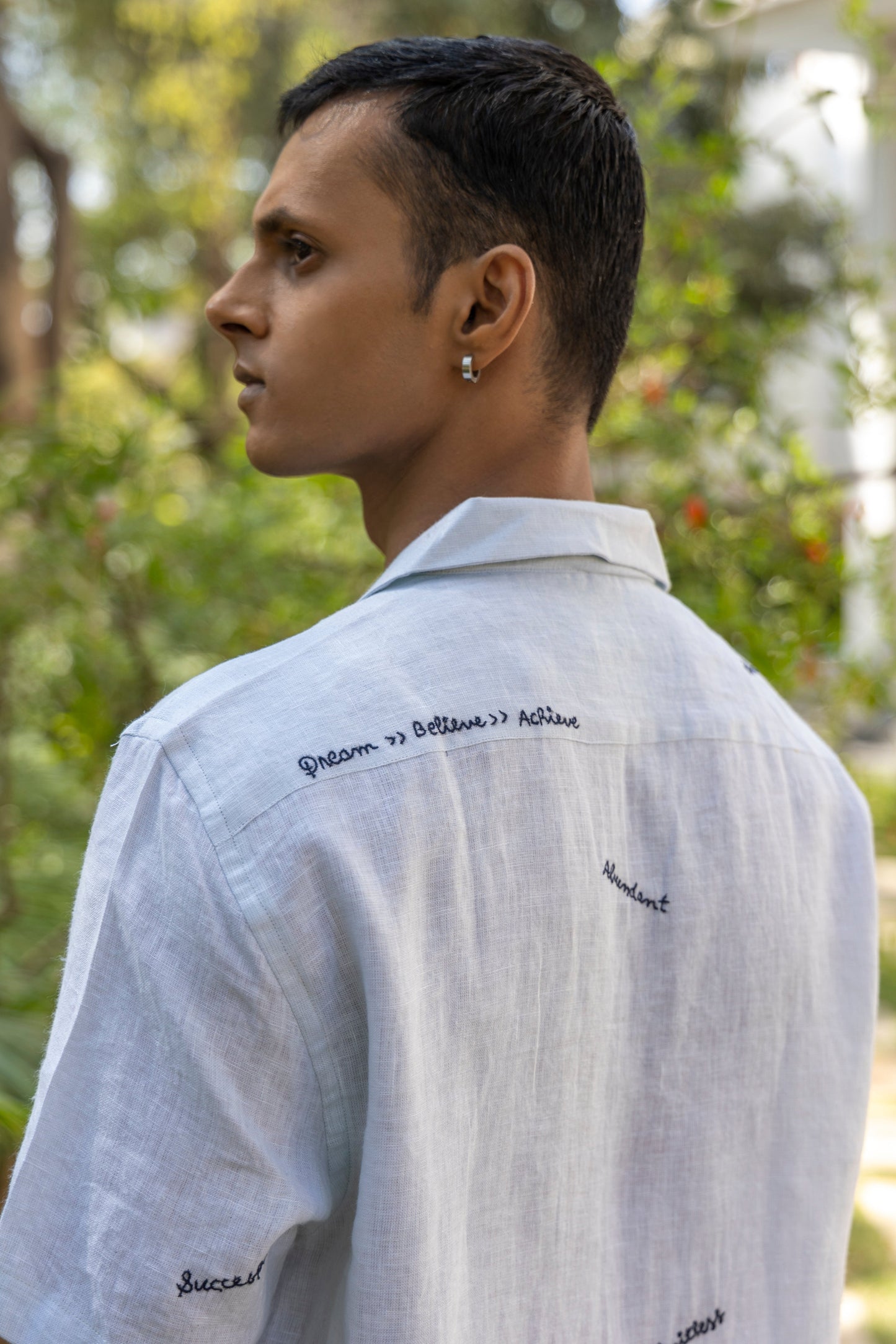 I AM - HAND EMBROIDERED UNISEX PURE LINEN SHIRT