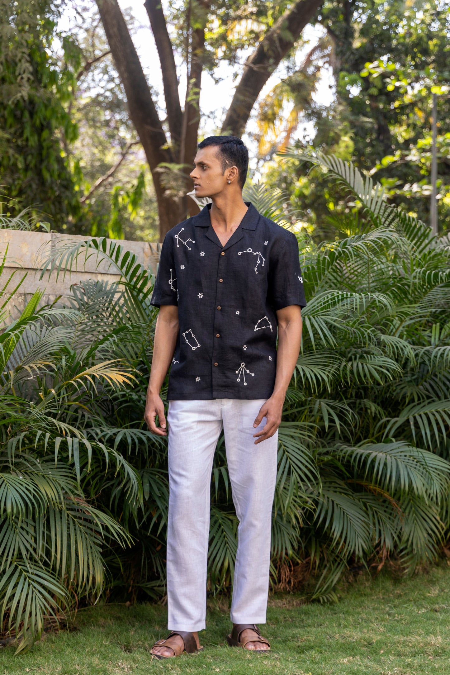MAKE A WISH - HAND EMBROIDERED UNISEX PURE LINEN SHIRT