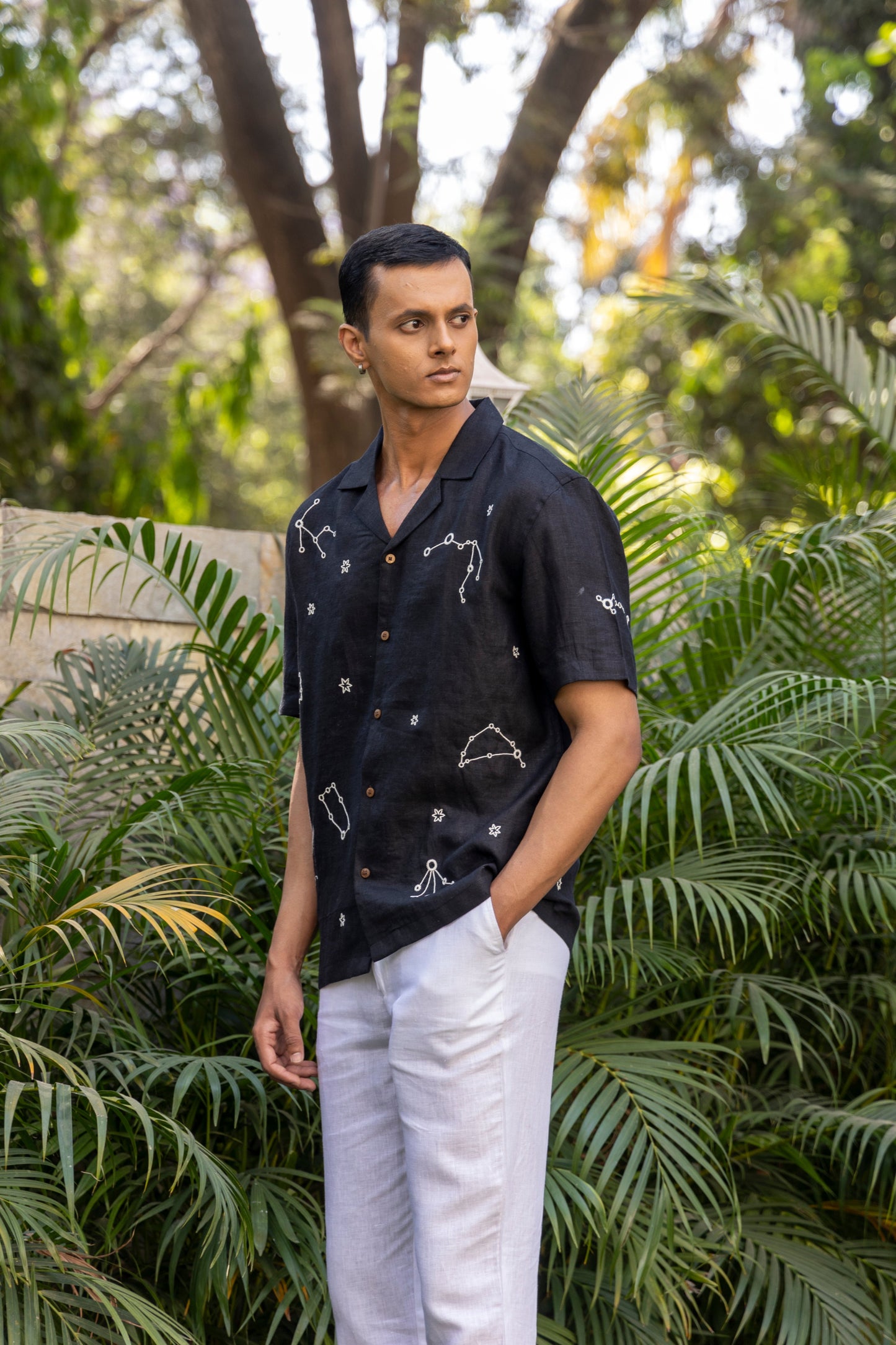 MAKE A WISH - HAND EMBROIDERED UNISEX PURE LINEN SHIRT