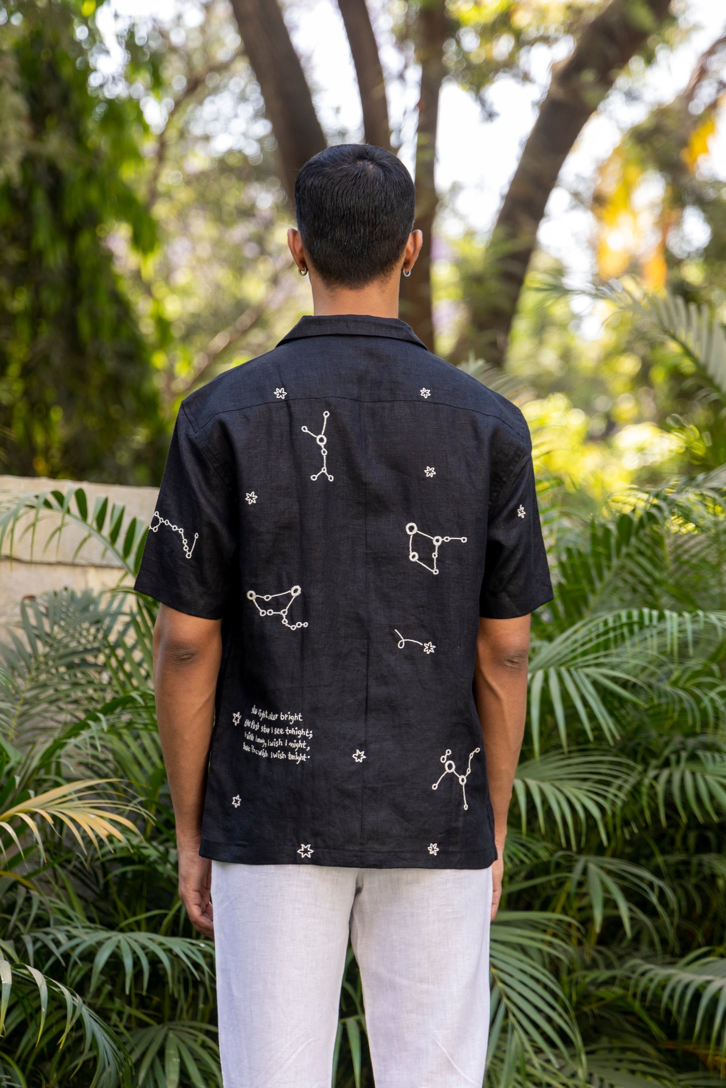MAKE A WISH - HAND EMBROIDERED UNISEX PURE LINEN SHIRT