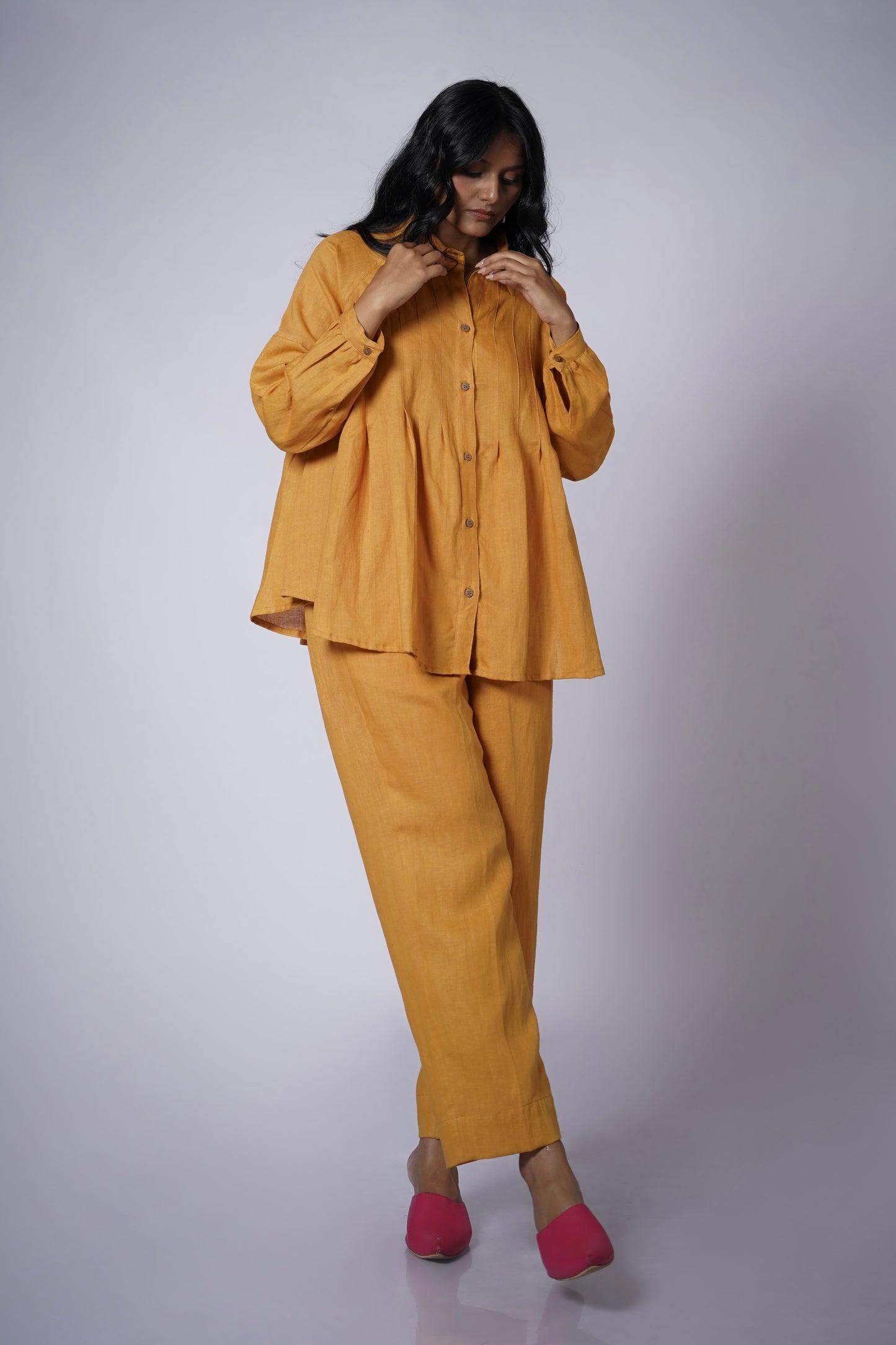 SARSON LINEN SHIRT SET