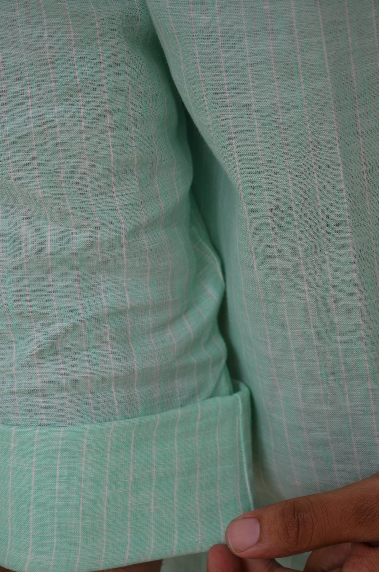 Aqua Horizon Linen shirt | Mint Green linen shirt with white stripes | Linen Shirt | Linen Shirt for men | Linin | Linen | pure linen | Linen fabric | Linen weave | Linen shirt for men |