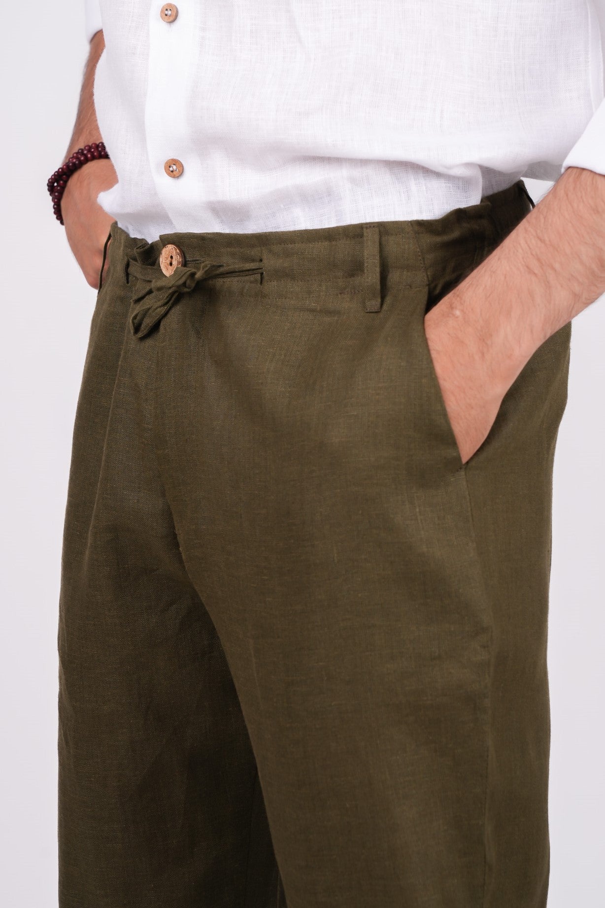 Forest Green Linen Pants