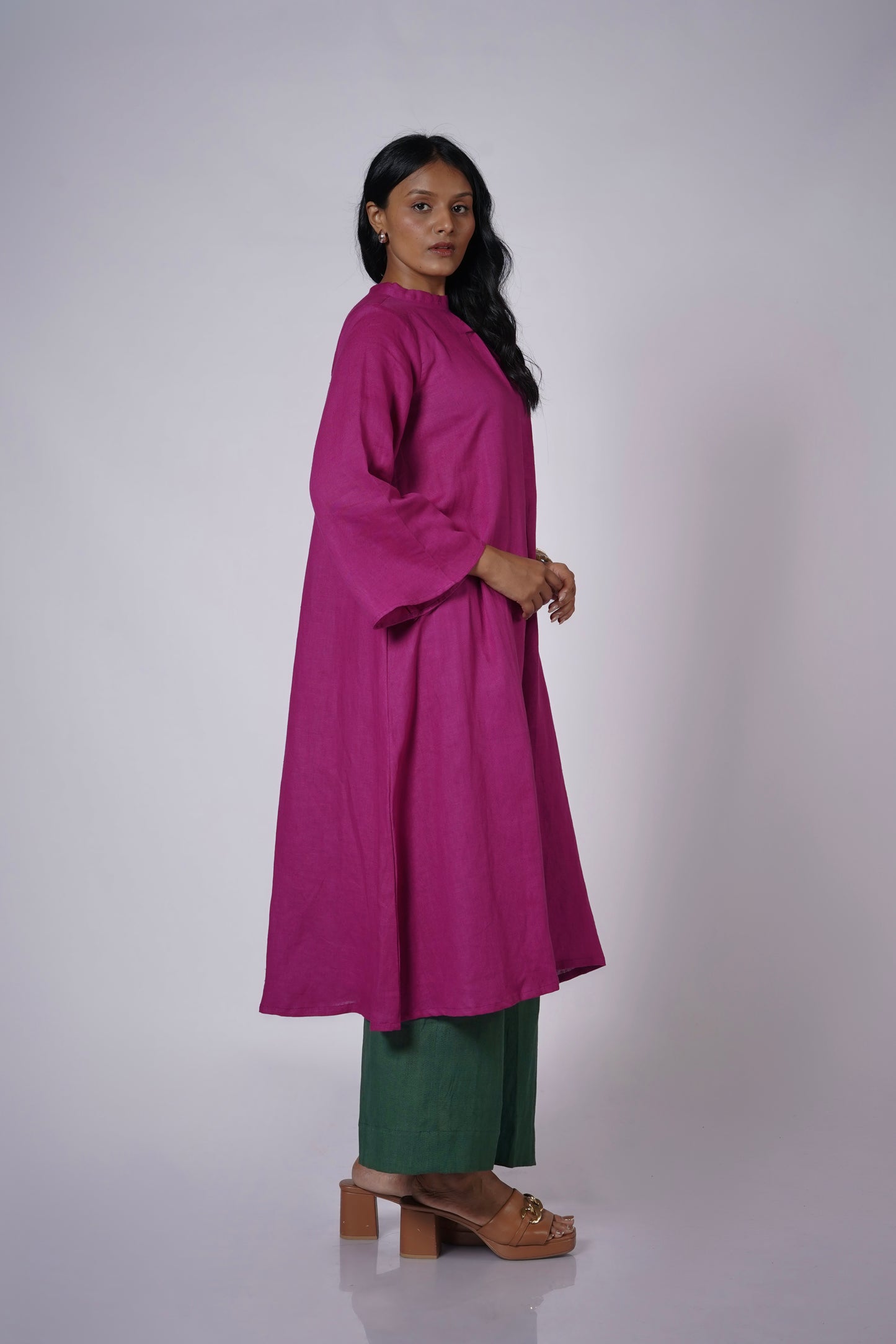GULBAHAR FLARED LINEN TUNIC SET