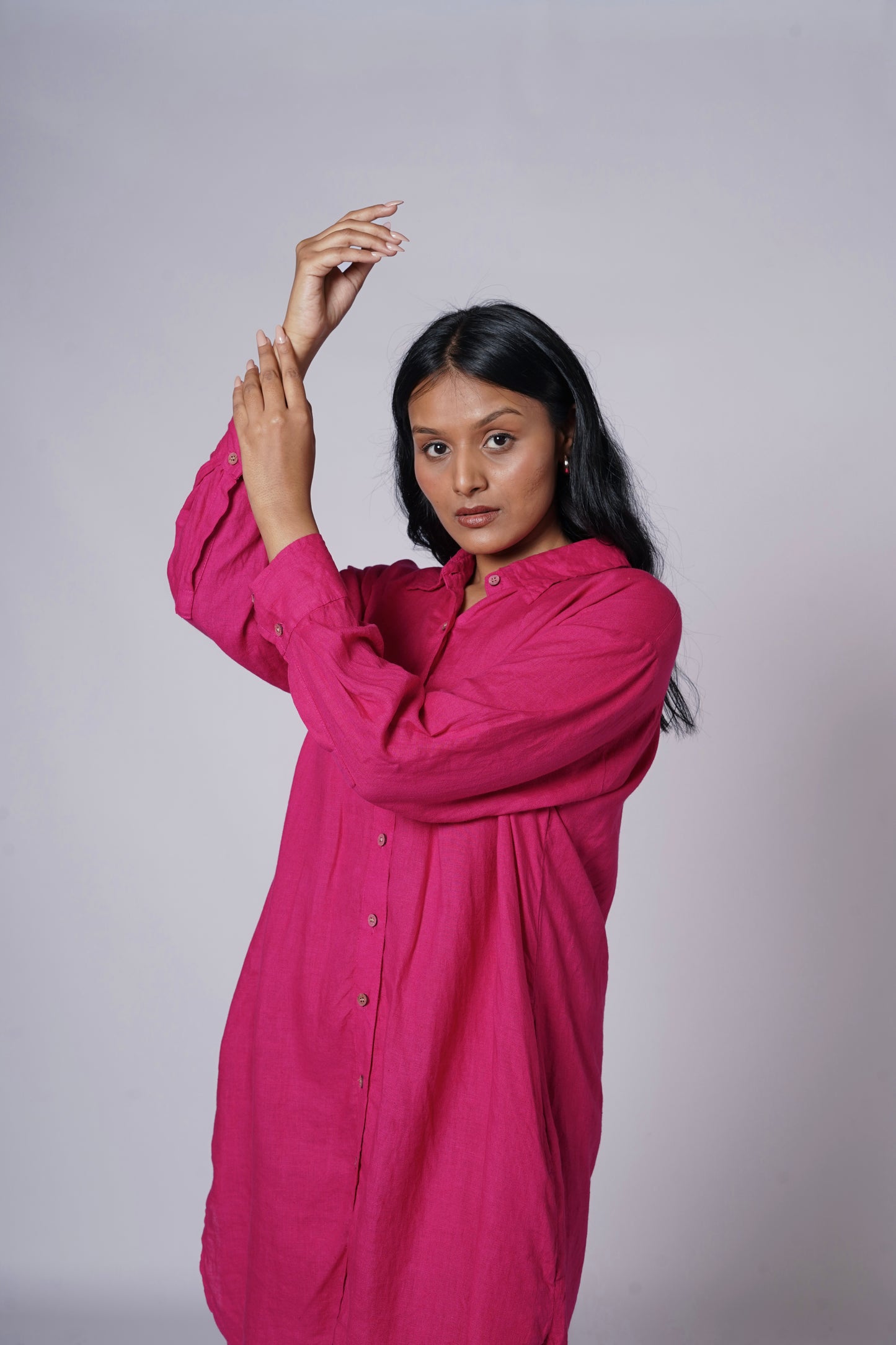 RAJMALA WOMEN'S LINEN SHIRT DRESS