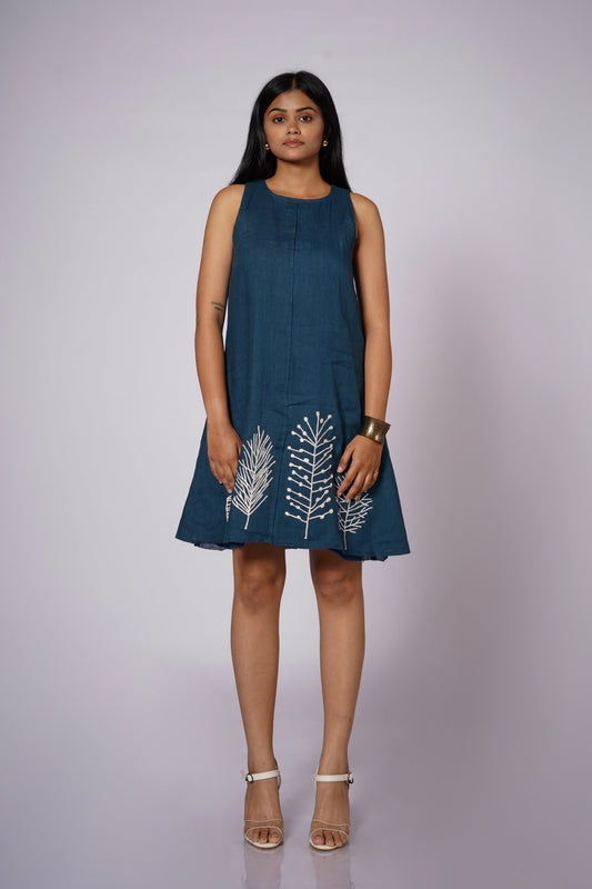 NEELHAR A-LINE LINEN DRESS