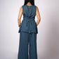 NEEL INDIGO LINEN TIE BACK SET