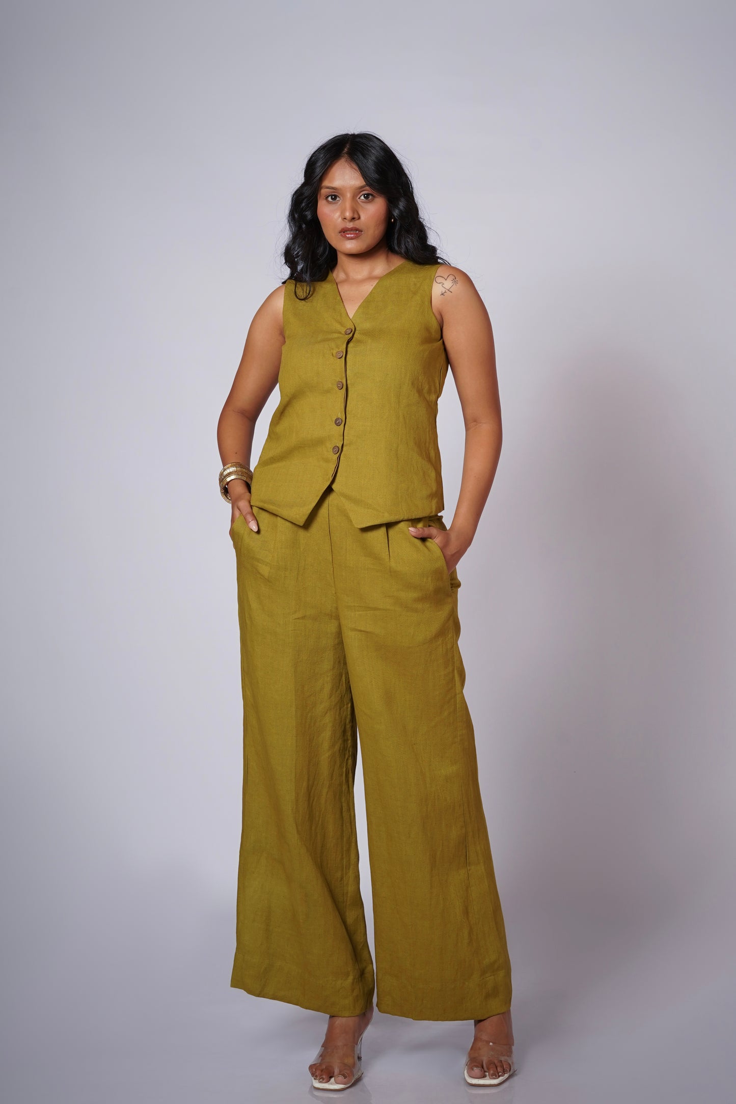 PIYARI LINEN VEST SET