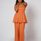 RAJTIMA LINEN PEPLUM SET