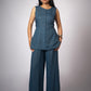 NEEL INDIGO LINEN TIE BACK SET