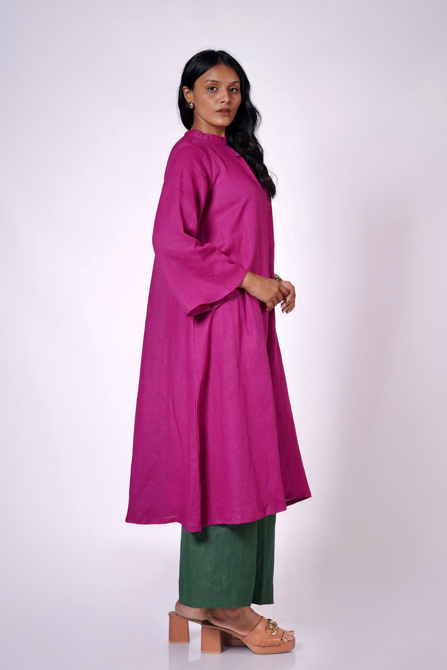 GULBAHAR FLARED LINEN TUNIC SET