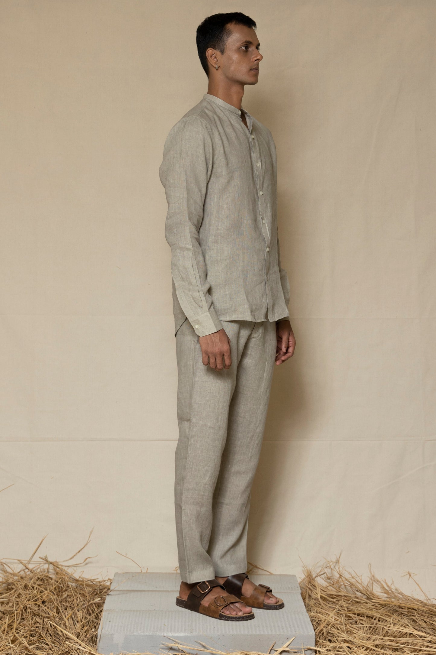 Ash Grey Men's Linen Co-ord set