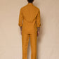 Mustard Men's Linen Regular Collar Shirt