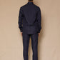 Navy Blue Men's Linen Regular Collar Shirt