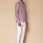 Lilac Men's Linen Regular Collar Shirt