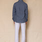 Monday Blue Men's Linen Regular Collar Shirt