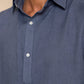 Monday Blue Men's Linen Regular Collar Shirt