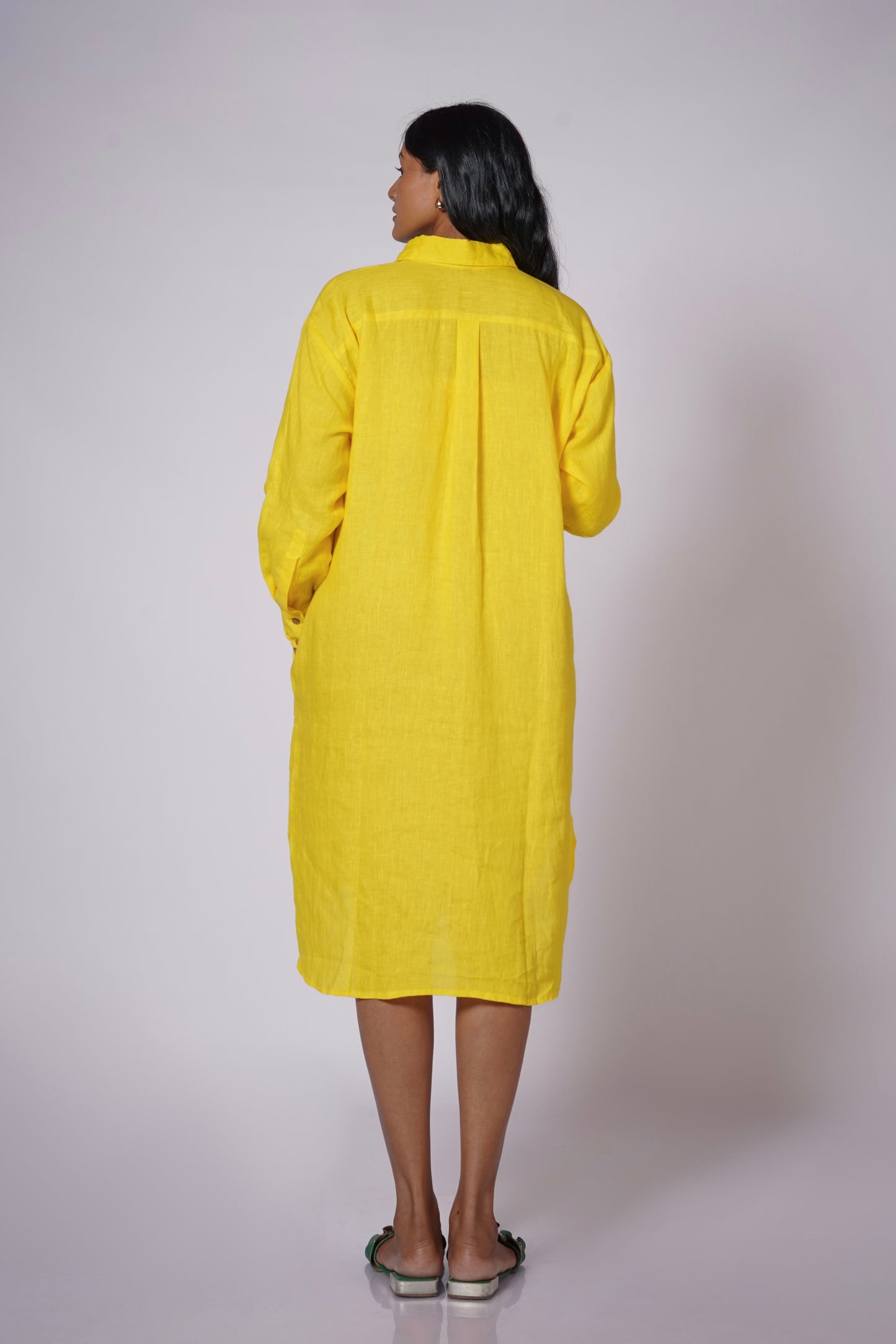 KANAK WOMEN'S LINEN SHIRT DRESS