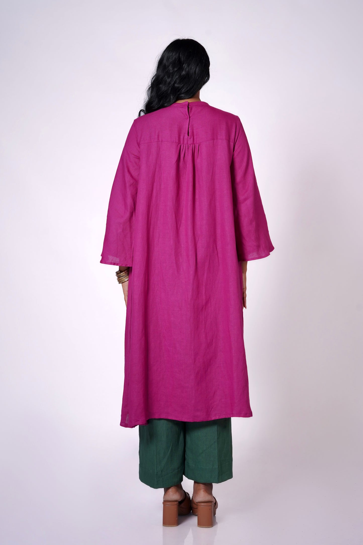 GULBAHAR FLARED LINEN TUNIC SET