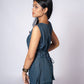 NEEL INDIGO LINEN TIE BACK SET