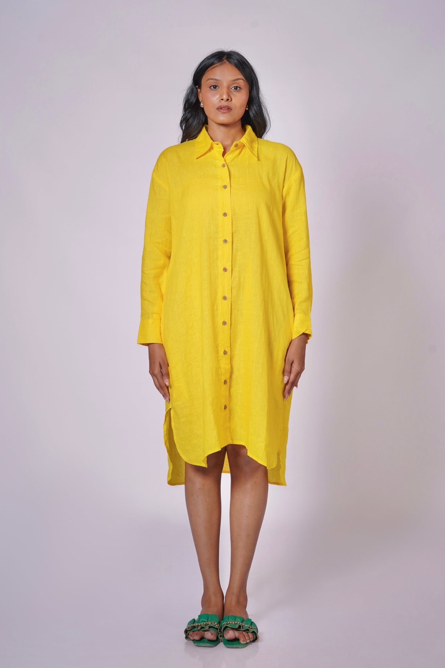 KANAK WOMEN'S LINEN SHIRT DRESS