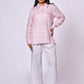 BABY PINK LINEN SHIRT WITH SATIN DETAILING