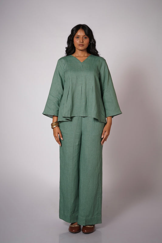 SADABAR SAGE GREEN LINEN SET