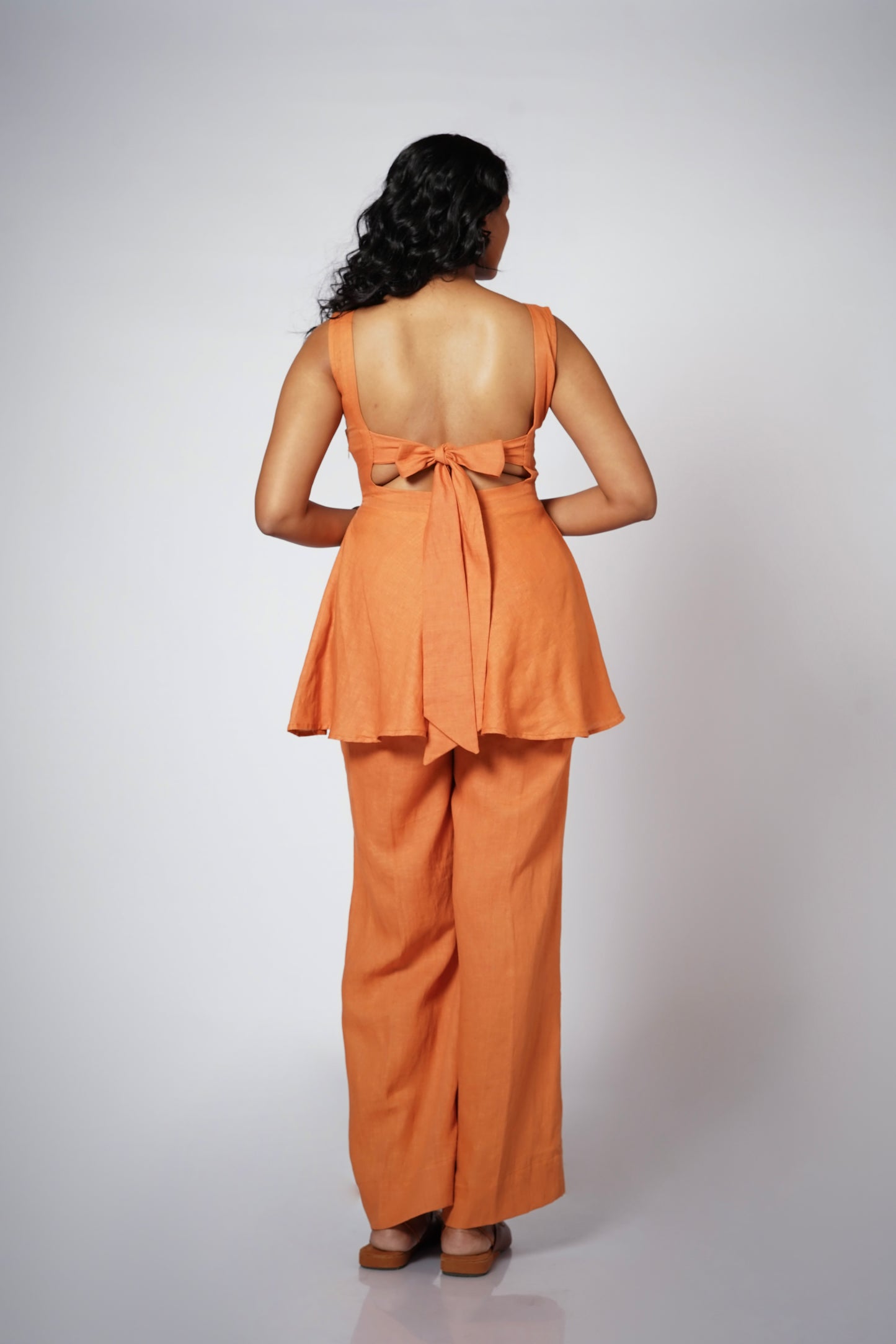 RAJTIMA LINEN PEPLUM SET