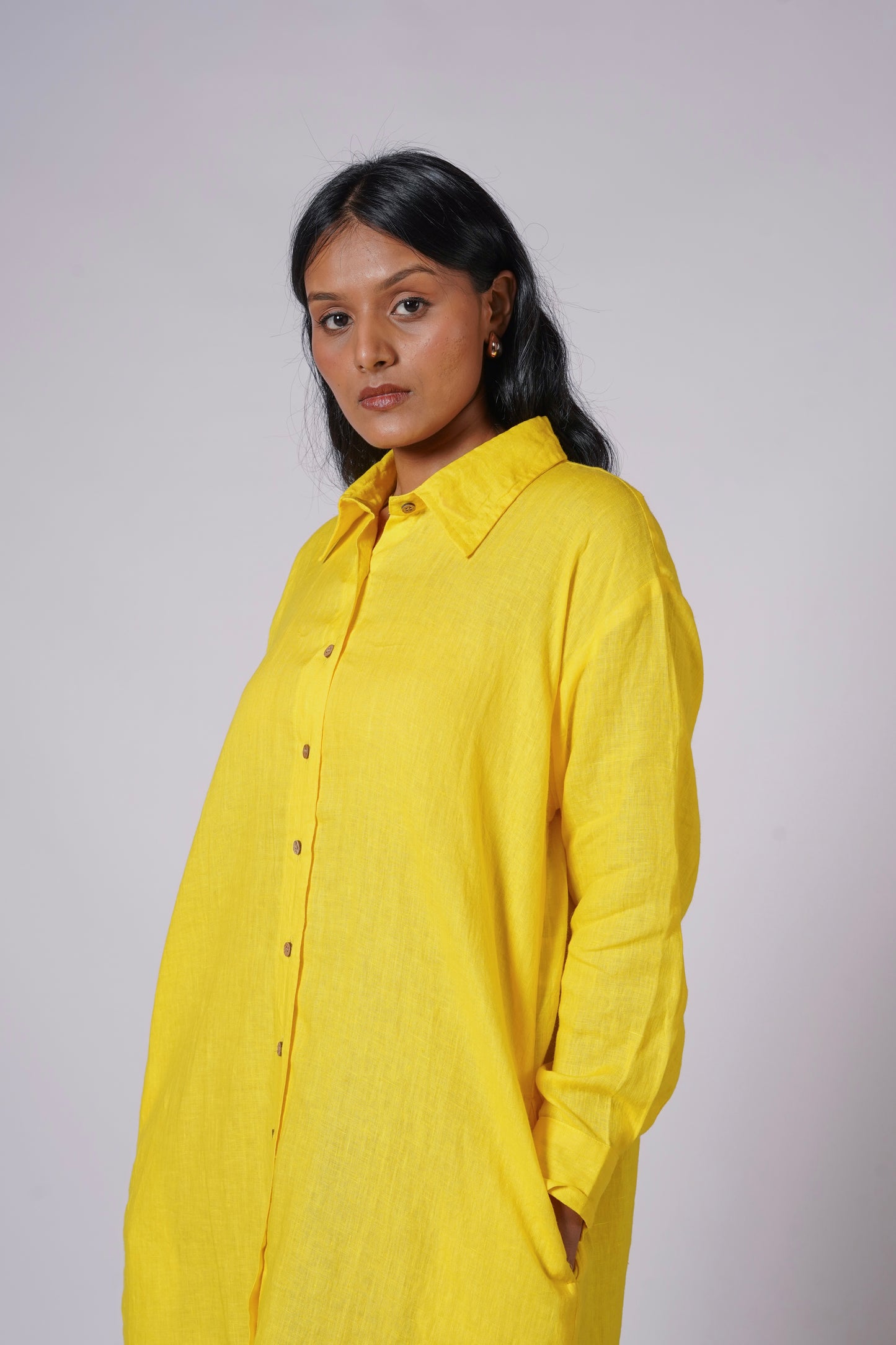 KANAK WOMEN'S LINEN SHIRT DRESS