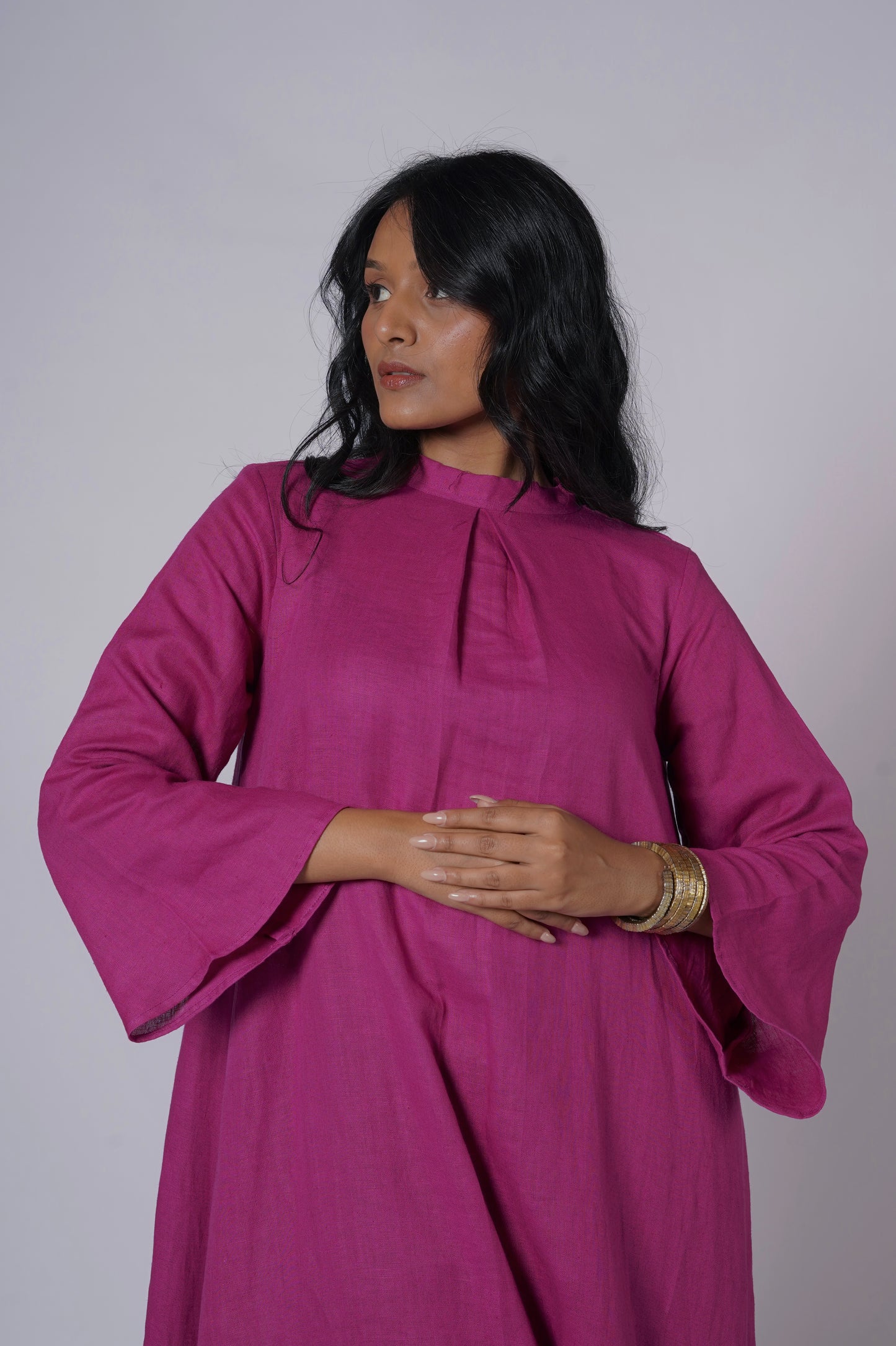 GULBAHAR FLARED LINEN TUNIC SET