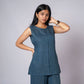 NEEL INDIGO LINEN TIE BACK SET