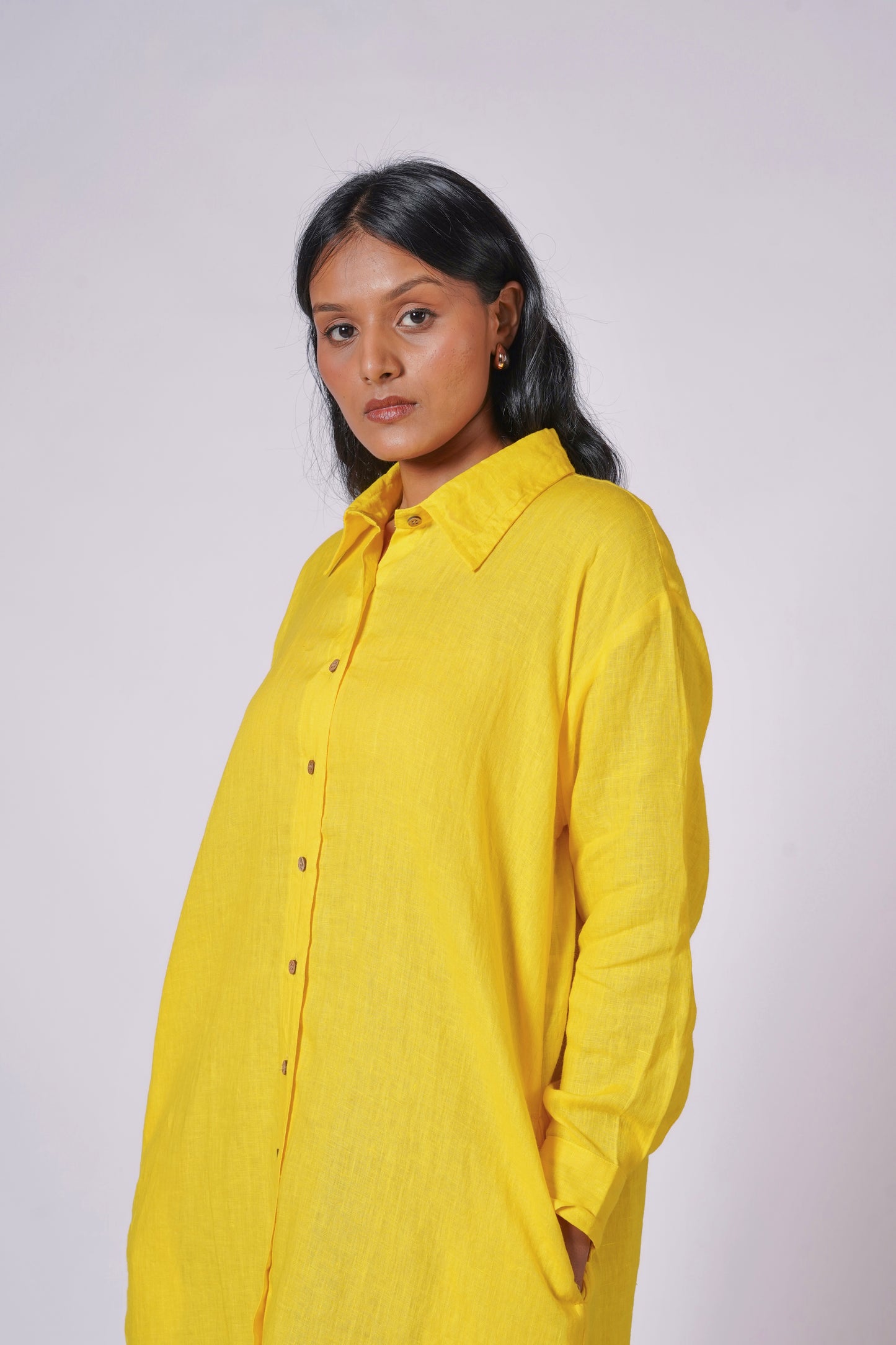 KANAK WOMEN'S LINEN SHIRT DRESS