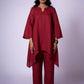 SHAHIBIND ASSYMETRIC LINEN KURTA SET