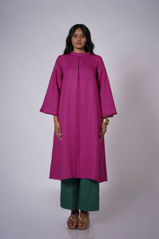 GULBAHAR FLARED LINEN TUNIC SET