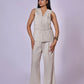 EARTHY NATURAL UNDYED LINEN VEST SET