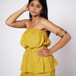 HIRANYAM OFF-SHOULDER LINEN SET