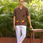 ECHOES OF THE WILD - HAND EMBROIDERED UNISEX PURE LINEN SHIRT
