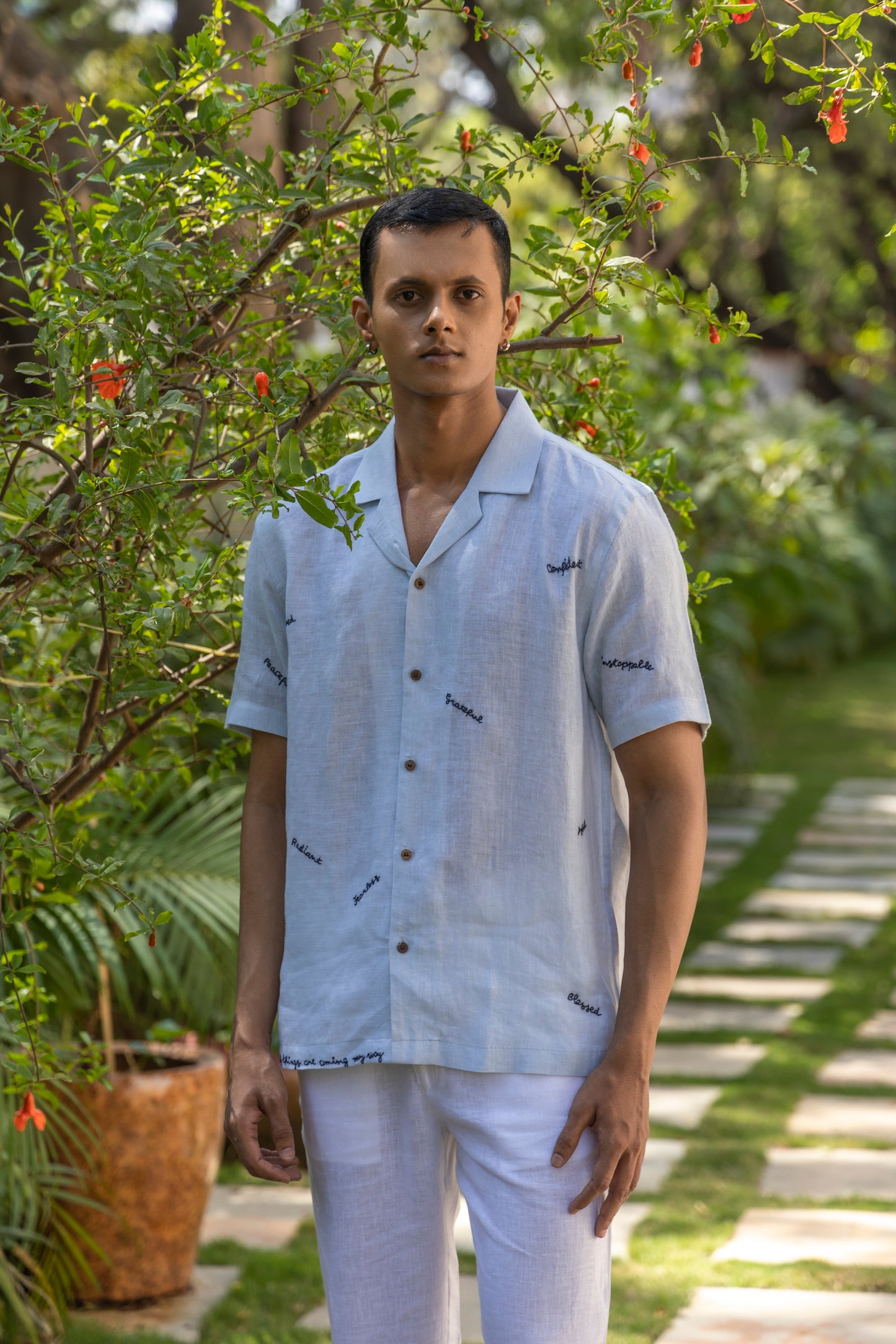 I AM - HAND EMBROIDERED UNISEX PURE LINEN SHIRT