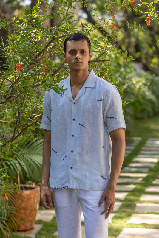 I AM - HAND EMBROIDERED UNISEX PURE LINEN SHIRT