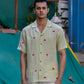 MAGIC MUSHROOMS - HAND EMBROIDERED UNISEX PURE LINEN SHIRT