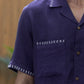 CRISS CROSS - - HAND EMBROIDERED UNISEX PURE LINEN SHIRT