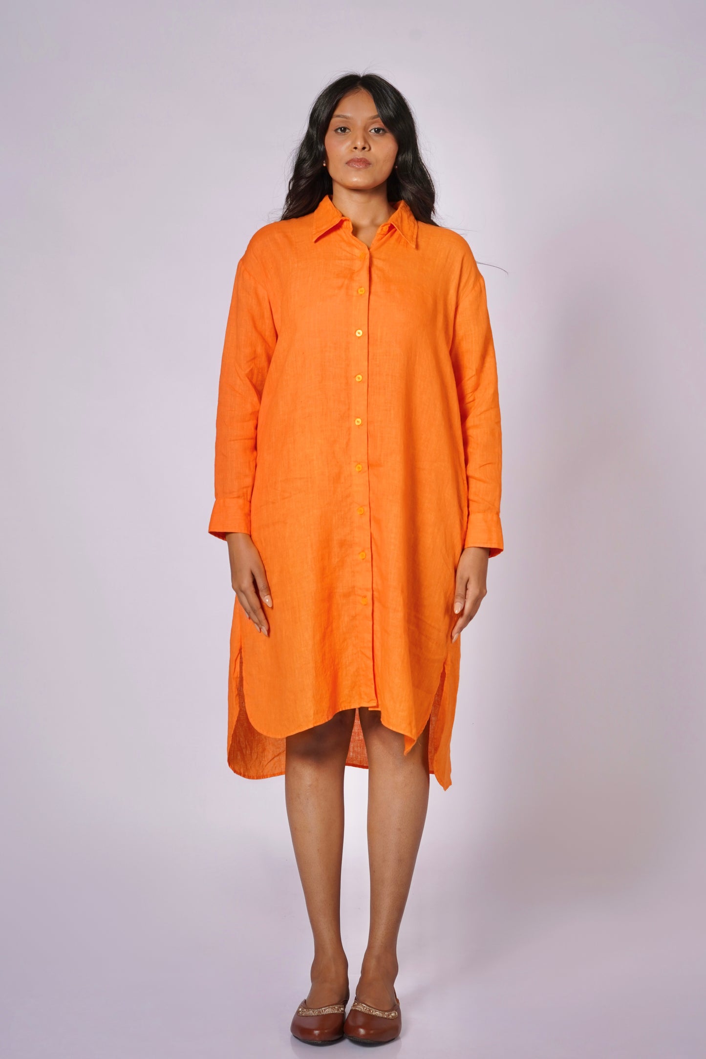 ANGARIKA WOMEN'S LINEN SHIRT DRESS