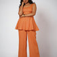 RAJTIMA LINEN PEPLUM SET