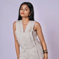 EARTHY NATURAL UNDYED LINEN VEST SET